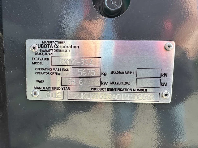 Kubota - 2012 - kx161-3 - midigraafmachine - afbeelding 30 van  37