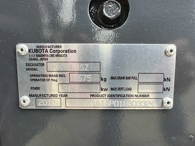 Kubota - 2012 - kx161-3 - midigraafmachine - afbeelding 39 van  45