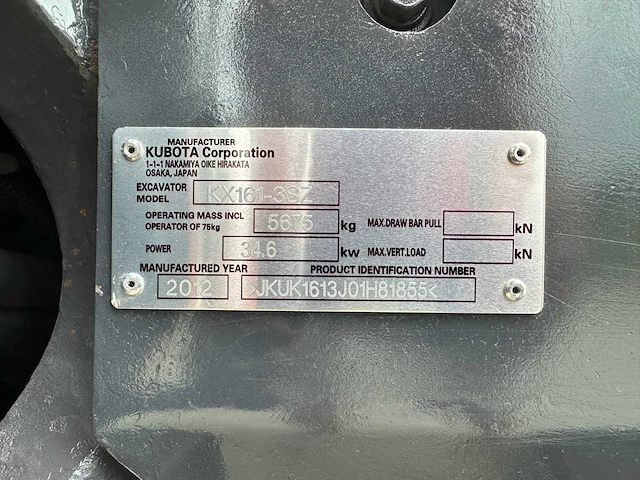 Kubota - 2012 - kx161-3 - midigraafmachine - afbeelding 35 van  41