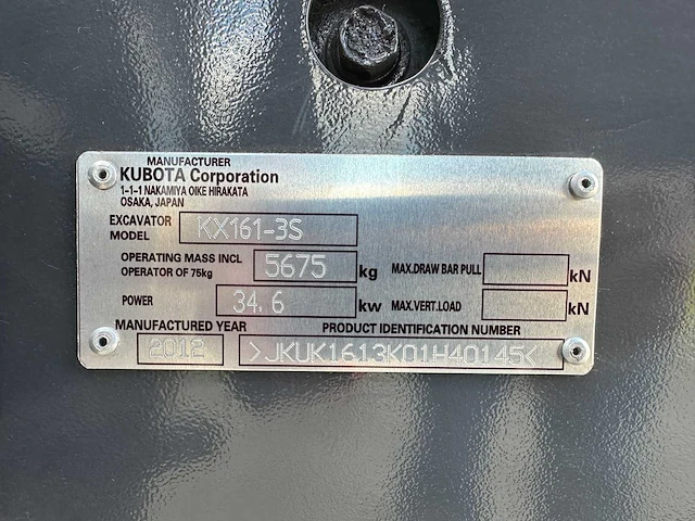 Kubota - 2012 - kx161-3 - midigraafmachine - afbeelding 38 van  44