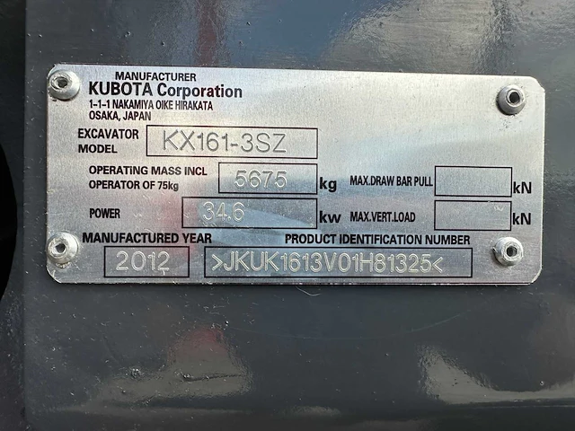 Kubota - 2012 - kx161-3 - midigraafmachine - afbeelding 35 van  41