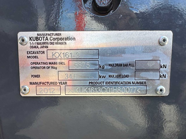 Kubota - 2012 - kx161-3 sz - midigraafmachine - afbeelding 32 van  39