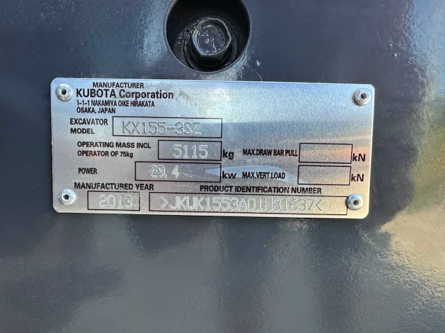 Kubota - 2013 - kx155-3 - midigraafmachine - afbeelding 36 van  42