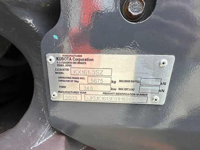 Kubota - 2013 - kx161-3sz - midigraafmachine - afbeelding 33 van  41