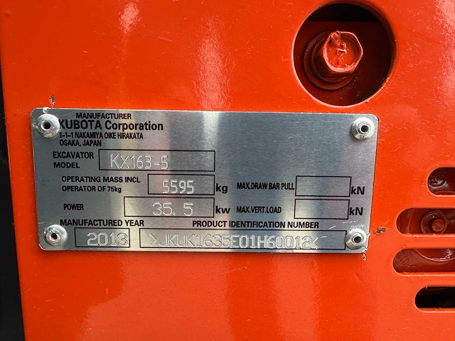 Kubota - 2013 - kx163-5 - midigraafmachine - afbeelding 37 van  43