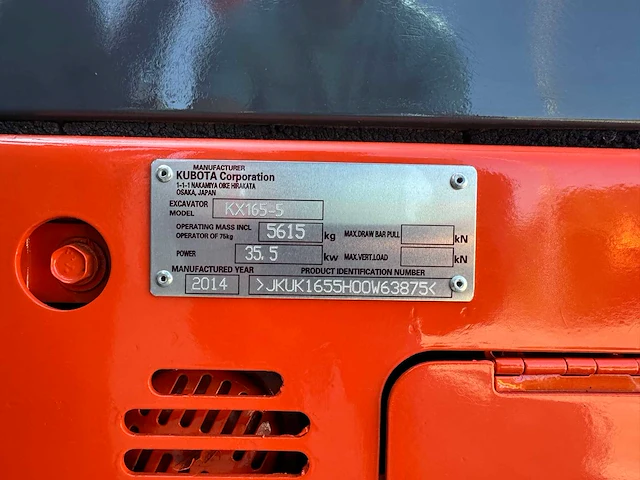 Kubota - 2014 - kx165-5 - midigraafmachine - afbeelding 38 van  44