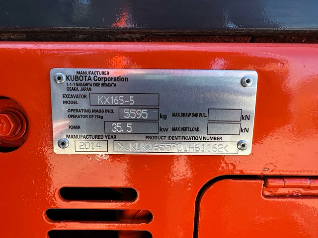 Kubota - 2014 - kx165-5 - midigraafmachine - afbeelding 39 van  45