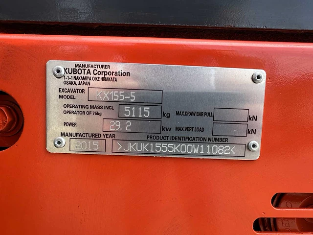 Kubota - 2015 - kx155-5 - midigraafmachine - afbeelding 41 van  47