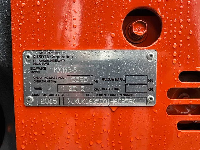 Kubota - 2015 - kx163-5 - midigraafmachine - afbeelding 37 van  42