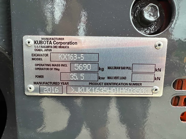 Kubota - 2016 - kx163-5 - midigraafmachine - afbeelding 36 van  42