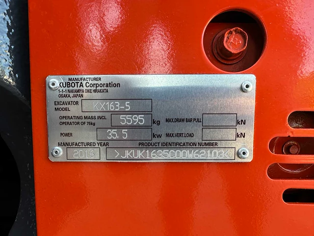 Kubota - 2016 - kx163-5 - midigraafmachine - afbeelding 39 van  45