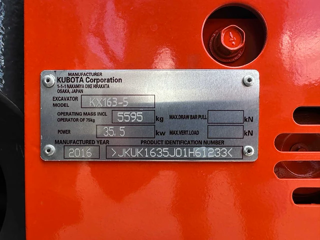 Kubota - 2016 - kx163-5 - midigraafmachine - afbeelding 36 van  42