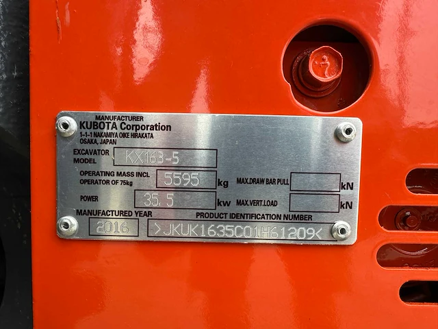 Kubota - 2016 - kx163-5 - midigraafmachine - afbeelding 33 van  40