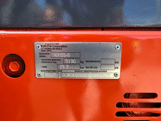 Kubota - 2017 - kx155-5 - midigraafmachine - afbeelding 40 van  46