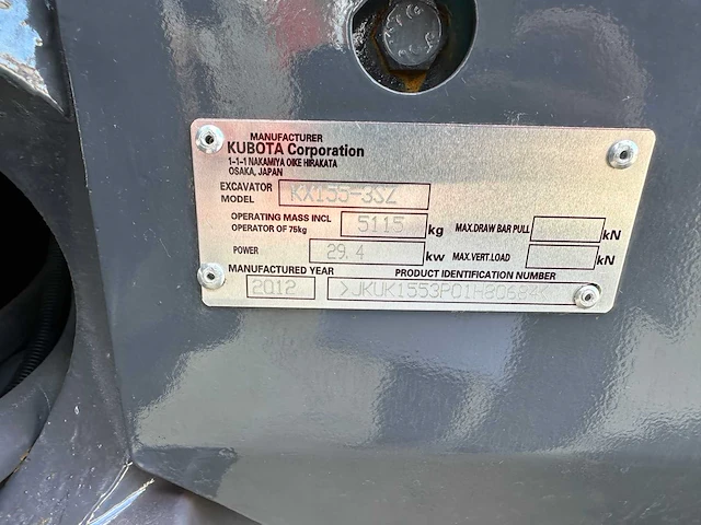 Kubota - 2021 - kx155-3sz - midigraafmachine - afbeelding 38 van  44
