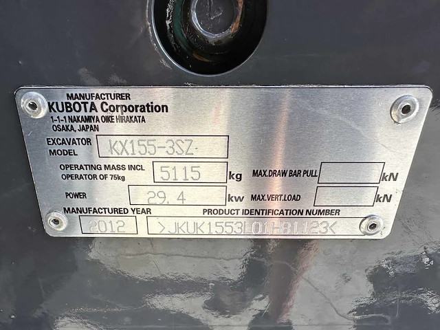 Kubota - kx155-3sz - midigraafmachine - 2012 - afbeelding 32 van  39