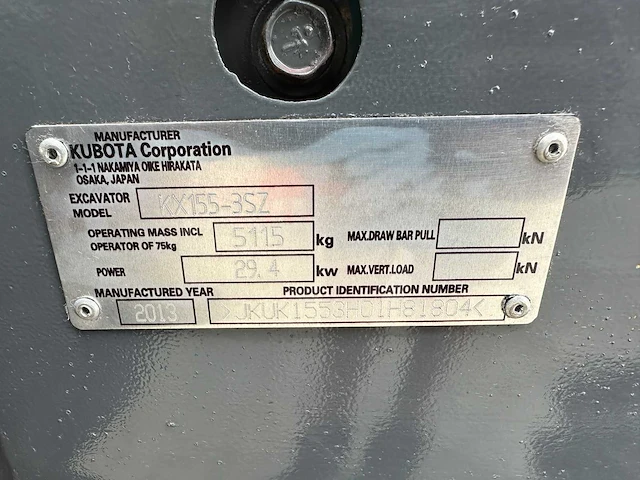 Kubota - kx155-3sz - midigraafmachine - afbeelding 32 van  39