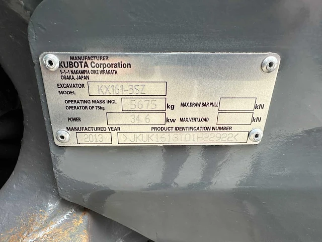 Kubota - kx161-3sz - midigraafmachine - afbeelding 32 van  39
