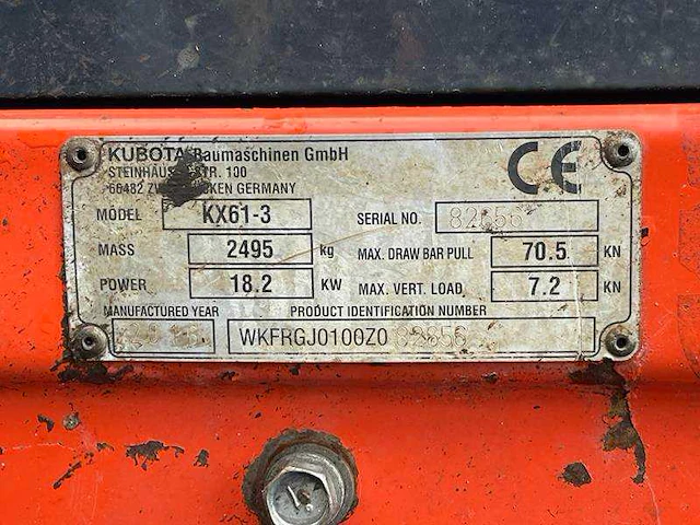 Kubota - kx61-3 - graafmachine - 2016 - afbeelding 16 van  34