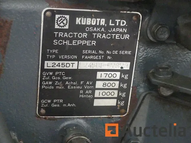 Kubota micro tactor l245dt - afbeelding 6 van  17
