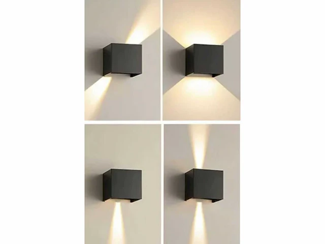 Kubus wandlamp zwart – aluminium – incl. lamp (6x) - afbeelding 2 van  4