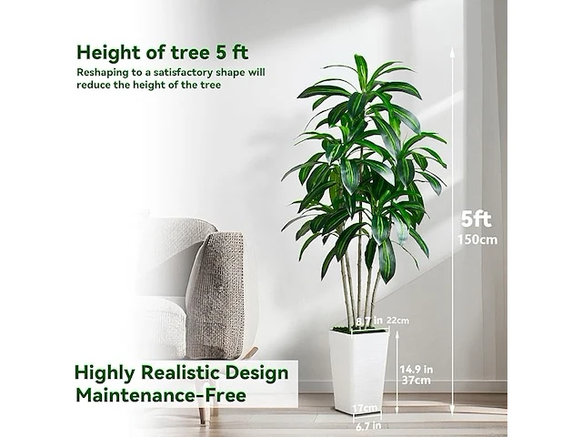 Kunst dracaena boom - afbeelding 2 van  3