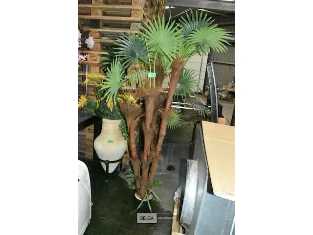 Kunstbomen palmboom in pot 2x - afbeelding 1 van  2
