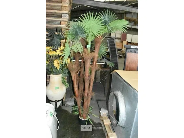Kunstbomen palmboom in pot 2x - afbeelding 2 van  2