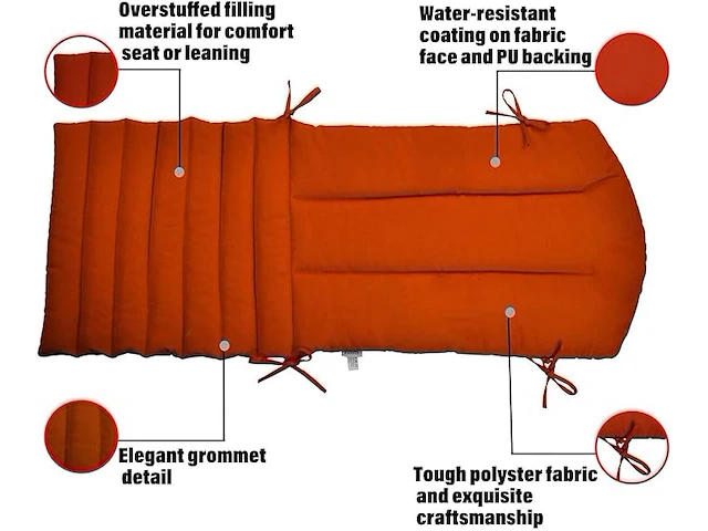 Kunste meubelkussens (oranje rood) - afbeelding 3 van  4