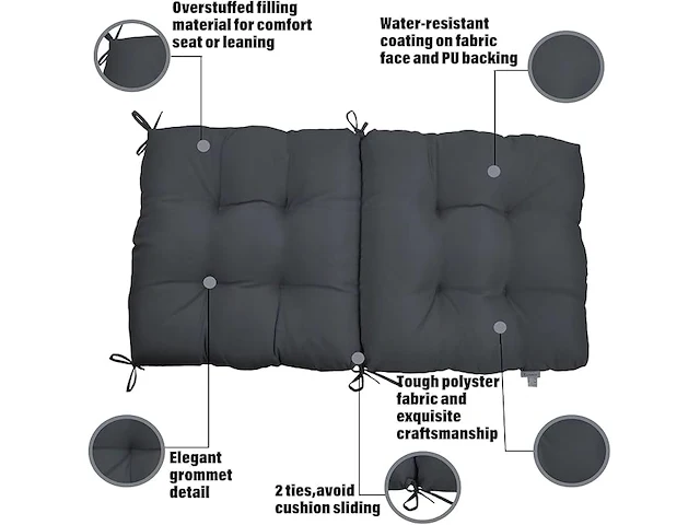 Kunste zitkussens (grijs) - afbeelding 4 van  4