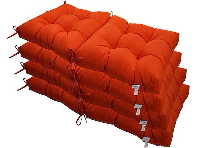 Kunste zitkussens (oranje rood) - afbeelding 1 van  4