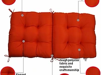 Kunste zitkussens (oranje rood) - afbeelding 4 van  4