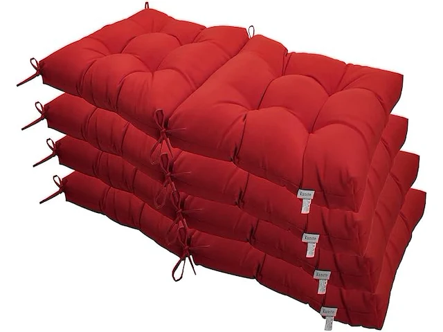Kunste zitkussens (rood) - afbeelding 1 van  4