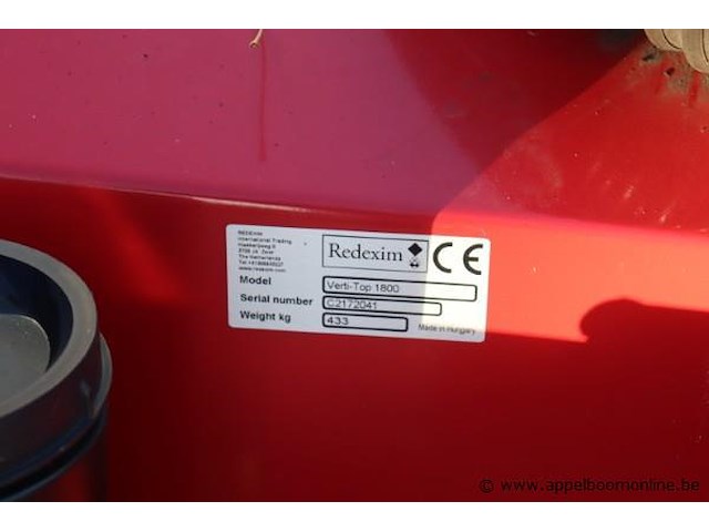 Kunstgrasreinigingsmachine redexim verti-top 1800, sr nr c2172041 - afbeelding 5 van  6