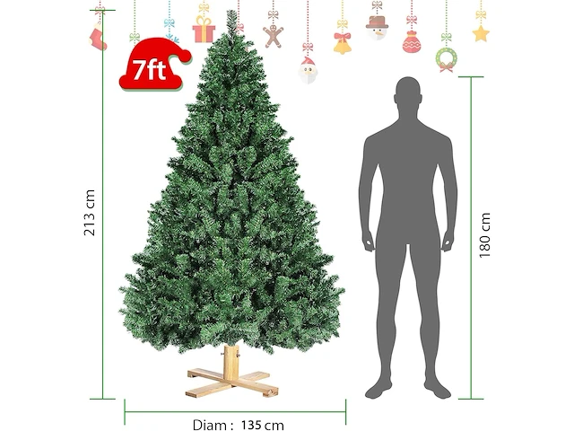 Kunstkerstboom (210 cm) - afbeelding 3 van  3