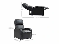 Kunstleren fauteuil (zwart) - afbeelding 3 van  7