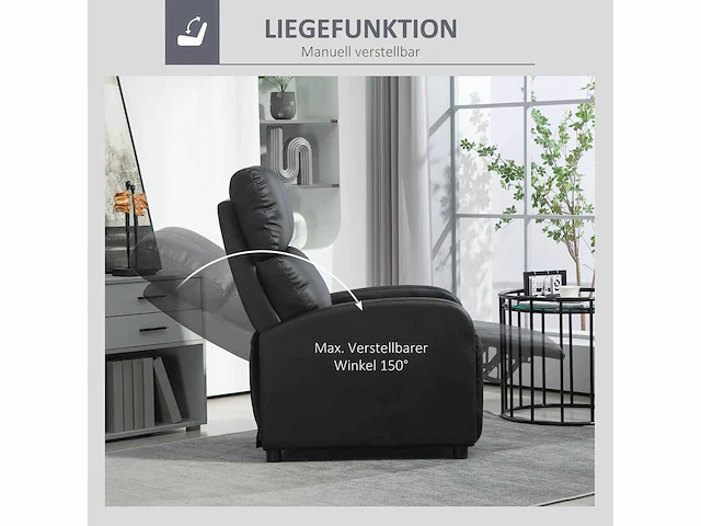 Kunstleren fauteuil (zwart) - afbeelding 4 van  7