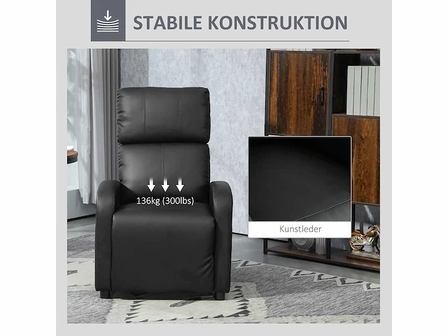 Kunstleren fauteuil (zwart) - afbeelding 5 van  7
