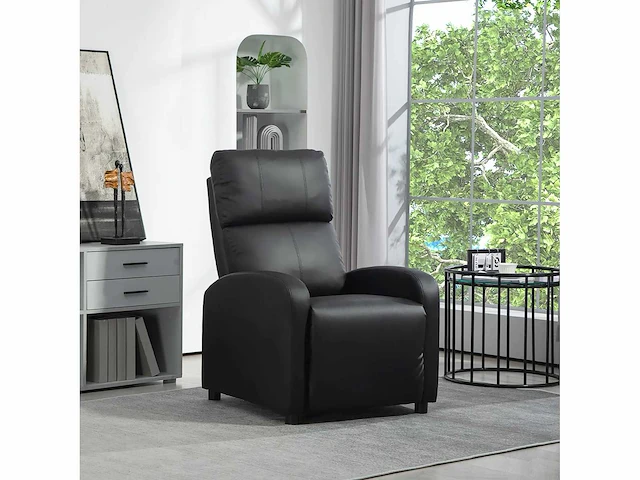 Kunstleren fauteuil (zwart) - afbeelding 2 van  16