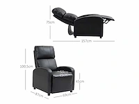 Kunstleren fauteuil (zwart) - afbeelding 4 van  16