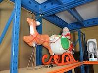 Kunstof kerstman in slee afm. 1,50m - afbeelding 3 van  6