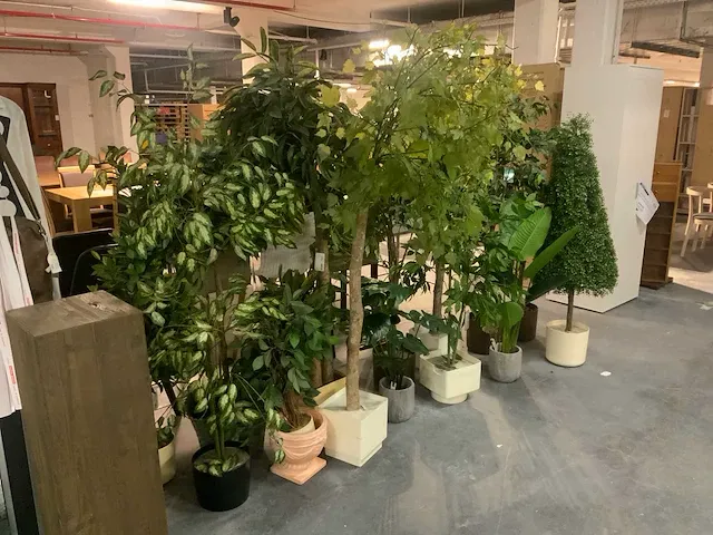 Kunstof planten in pot (14x) - afbeelding 2 van  7