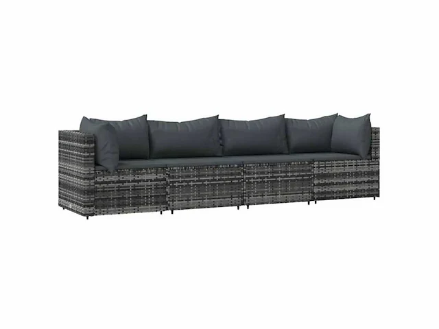 Kunststof rotan tuinbank - grijs - afbeelding 3 van  6