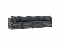 Kunststof rotan tuinbank - grijs - afbeelding 3 van  6