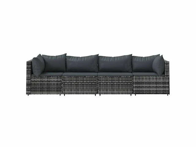 Kunststof rotan tuinbank - grijs - afbeelding 4 van  6