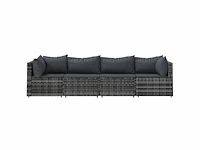 Kunststof rotan tuinbank - grijs - afbeelding 4 van  6
