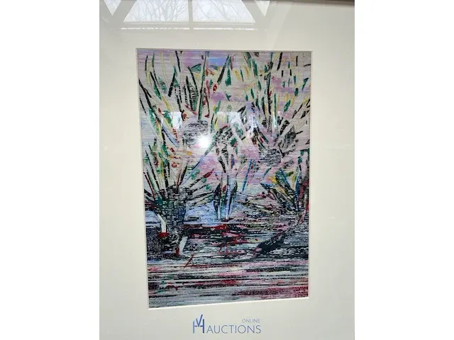 Kunstwerk wilgen in de mist - afbeelding 2 van  4