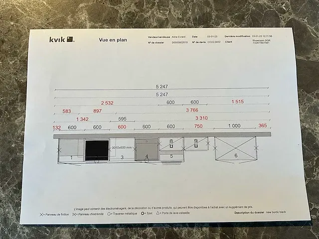 Kvik bordo black showroom co22-0432 keukenopstelling - afbeelding 6 van  14