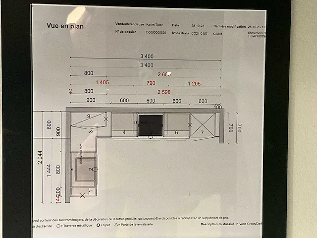 Kvik veda dark oak / green showroom co21-0157 keukenopstelling - afbeelding 6 van  14