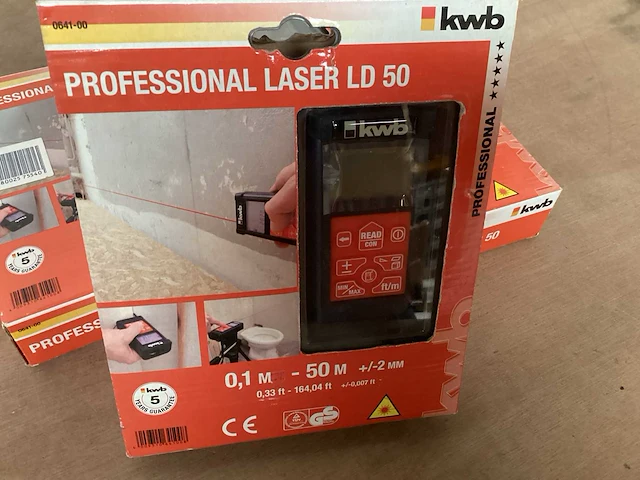 Kwb 064100 laser afstandmeter, max 50 meter (4x) - afbeelding 4 van  6